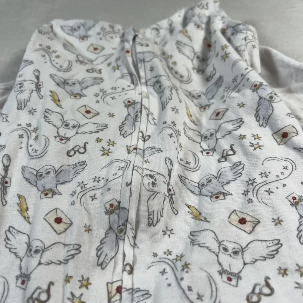 Halo SleepSack Swaddle Gown 3-6 Months White Harry Potter Hedwig Zip Blanket